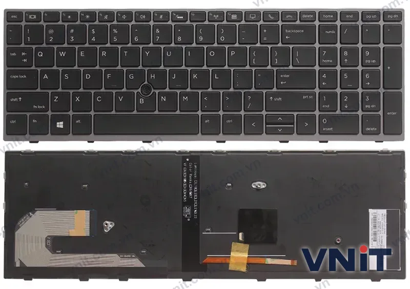 Bàn phím Laptop HP EliteBook 855 G5 G6, 850 G5 G6, 750 G5, 755 G5, Zbook 15U G5 G6, trackpoint (Có đèn nền) (Màu đen)