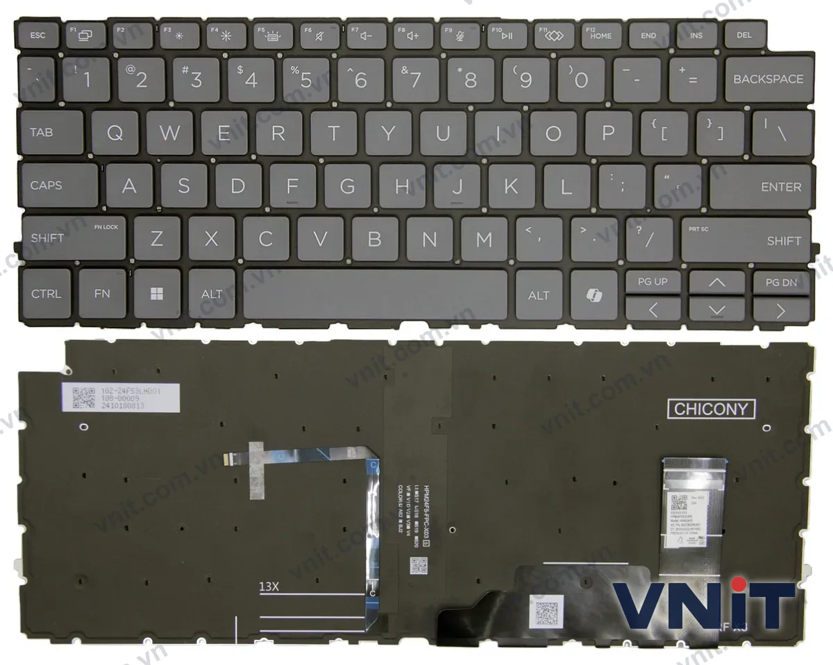 Bàn phím Laptop HP EliteBook Elite X360 1040 G11, 14 INCH 2-in-1 AI (Có đèn nền) (Màu xám)