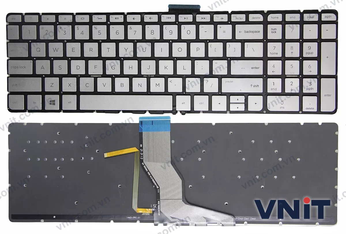 Bàn phím Laptop HP ENVY 17-R 17-N005TX M7-N M7-R M7-N TPN-C123 (Có đèn nền) (Màu bạc)