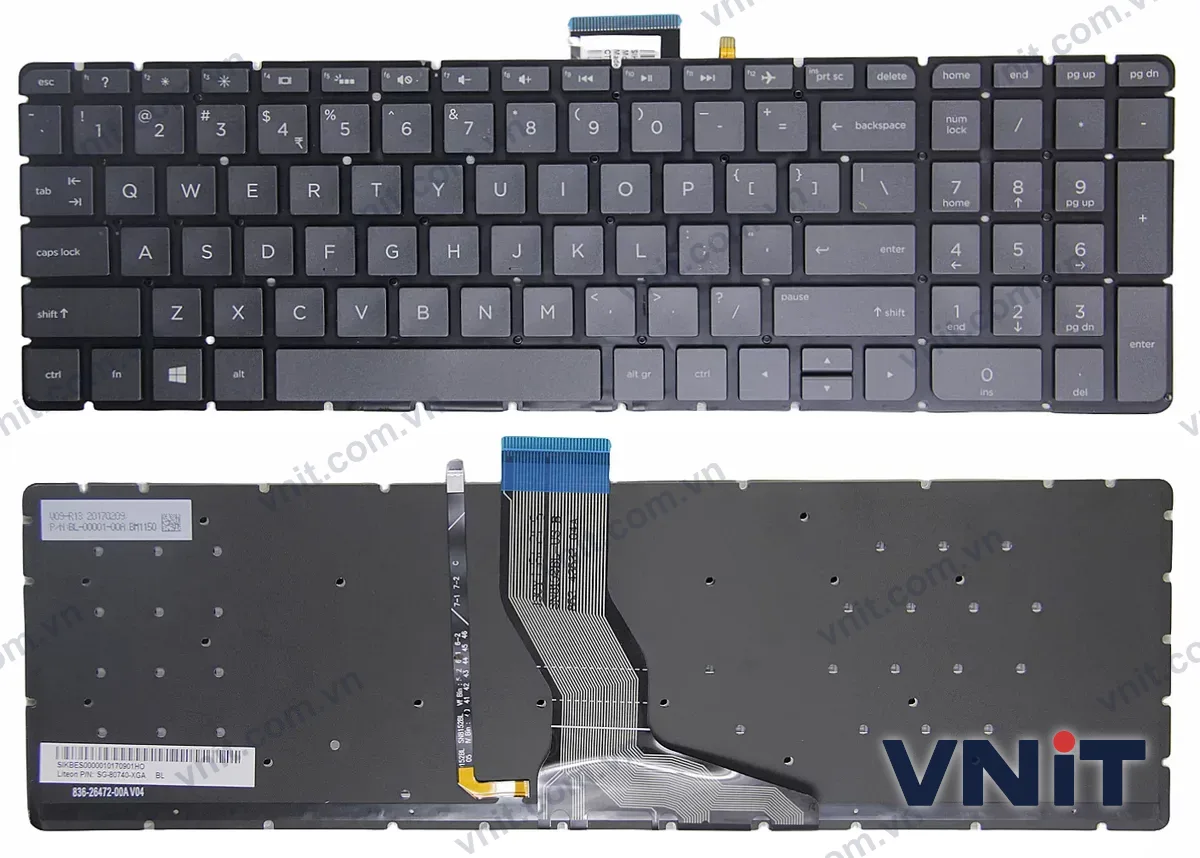 Bàn phím Laptop HP ENVY 17-R 17-N005TX M7-N M7-R M7-N TPN-C123 (Có đèn nền) (Màu đen)