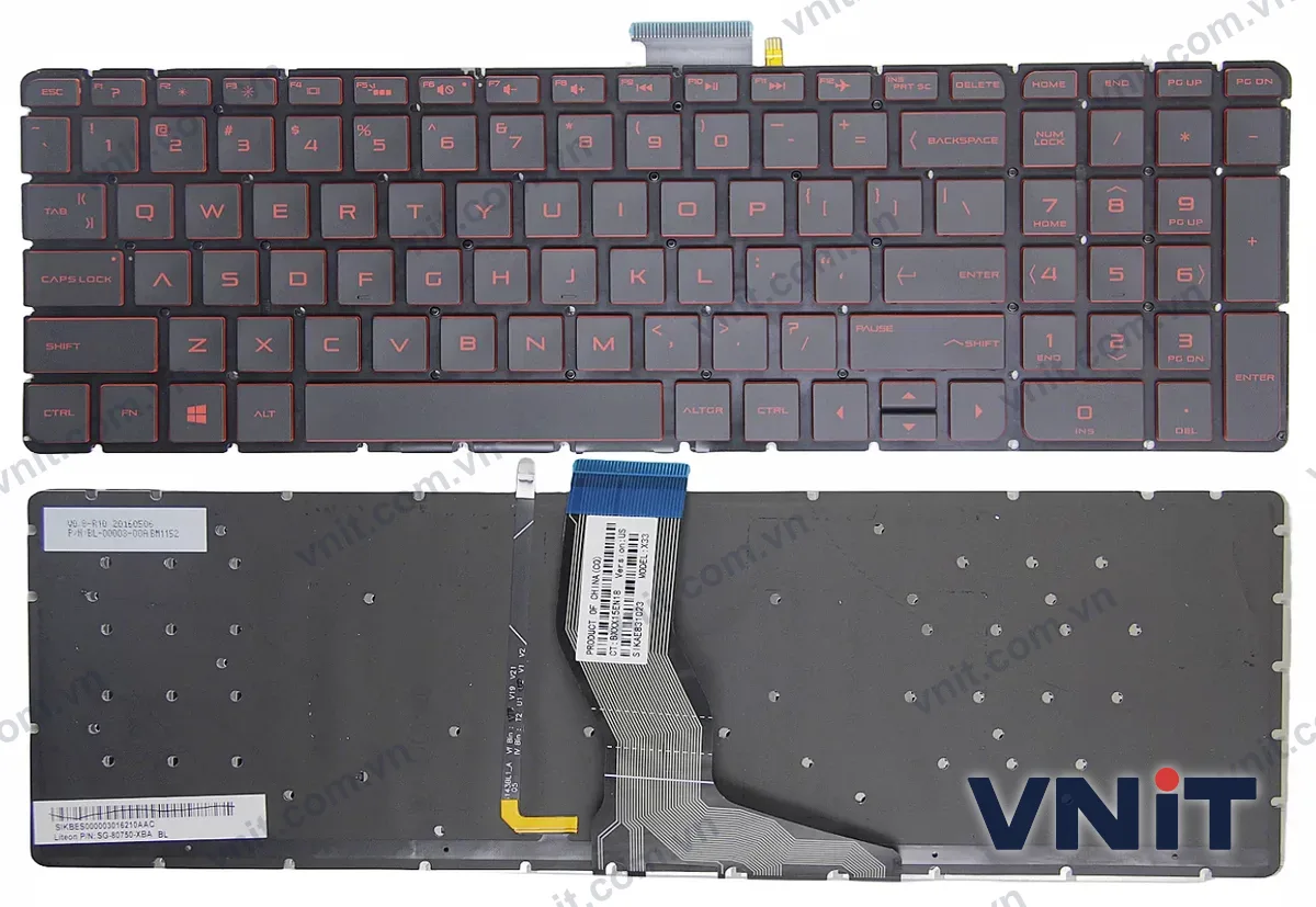 Bàn phím Laptop HP ENVY 17-R 17-N005TX M7-N M7-R M7-N TPN-C123 (Có đèn nền) (Màu đỏ)