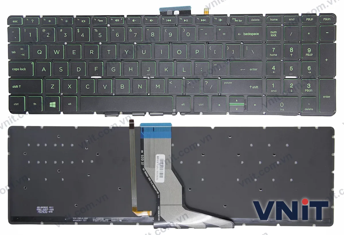 Bàn phím Laptop HP ENVY 17-R 17-N005TX M7-N M7-R M7-N TPN-C123 (Có đèn nền) (Màu xanh lá)