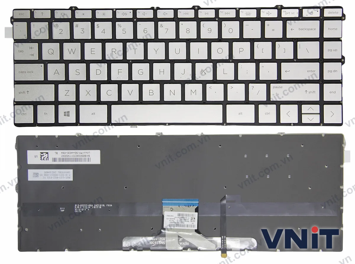 Bàn phím Laptop HP Envy x360 15-EW, 15-EY, 15Z-EY (Có đèn nền) (Màu bạc)