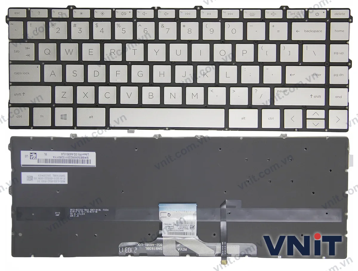 Bàn phím Laptop HP Envy x360 15-EW, 15-EY, 15Z-EY (Có đèn nền) (Màu vàng)