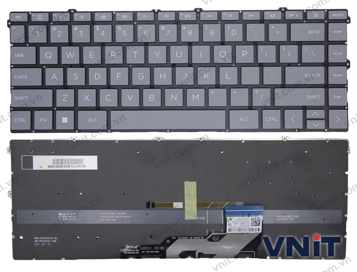 Bàn phím Laptop HP Envy x360 15-FE, 15-FH, TPN-C165, TPN-C166 (Có đèn nền) (Màu xám)