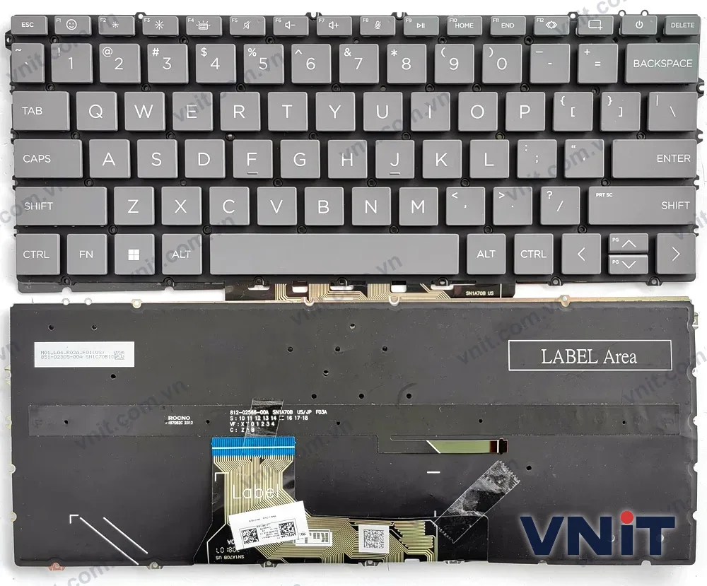 Bàn phím Laptop HP Envy x360 2-in-1 14-FC, 14-FA, TPN-C172, TPN-C173 (Có đèn nền) (Màu xám)