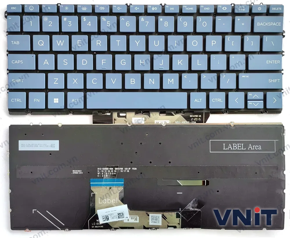 Bàn phím Laptop HP Envy x360 2-in-1 14-FC, 14-FA, TPN-C172, TPN-C173, light (Có đèn nền) (Màu xanh)