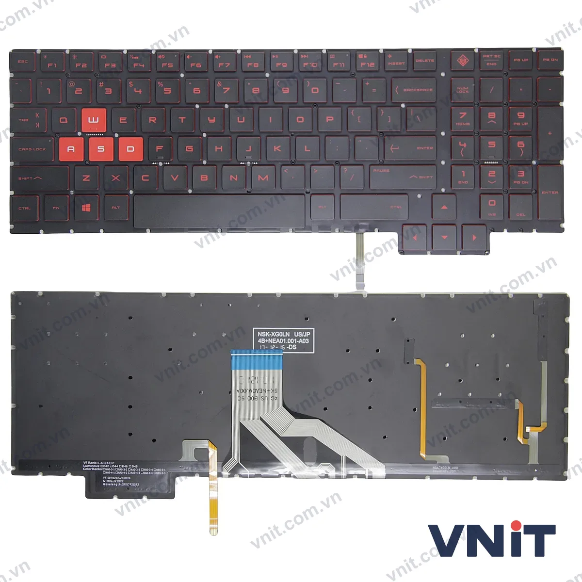 Bàn phím Laptop HP omen 15-CE, TPN-Q194 (Có đèn nền) (Màu đỏ)