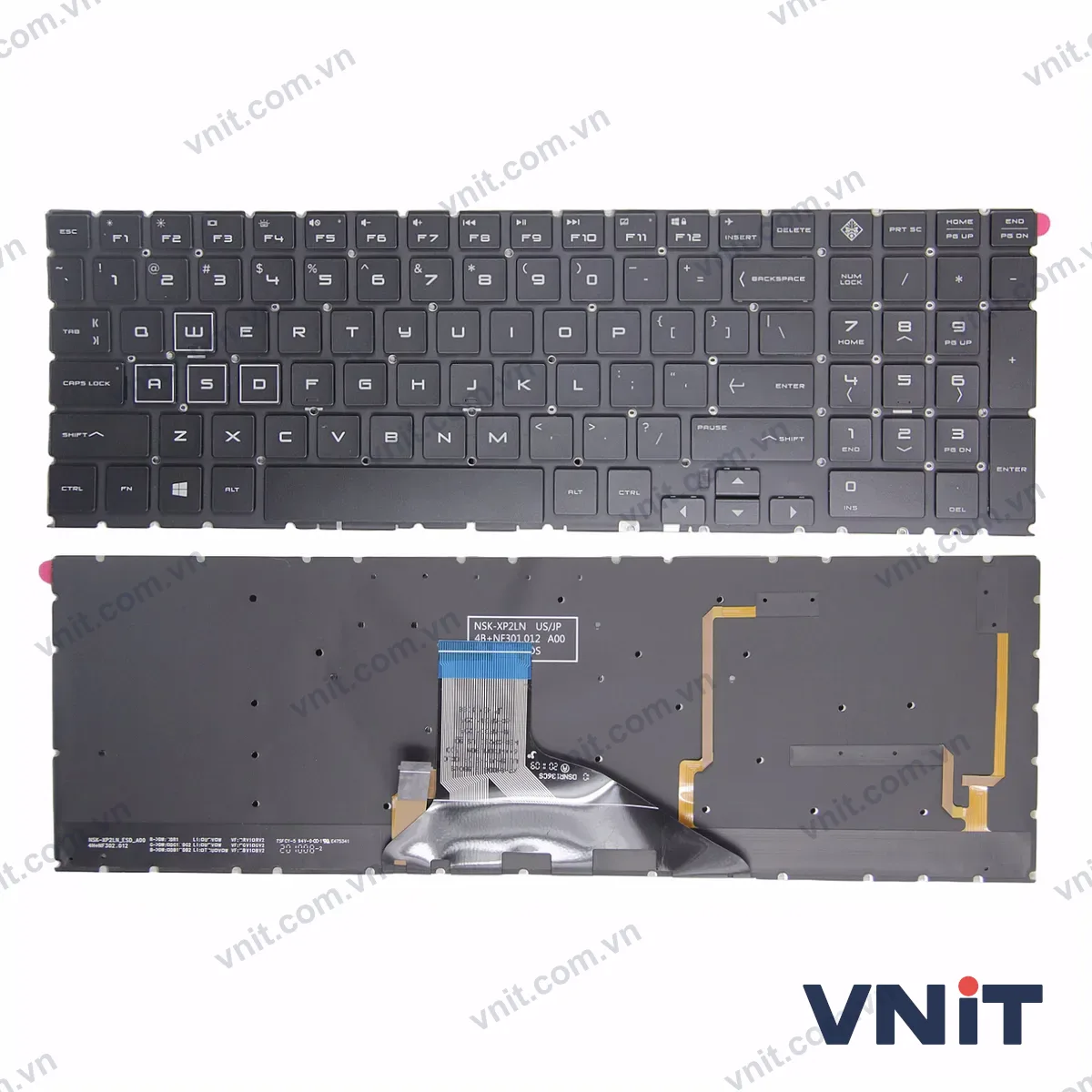 Bàn phím Laptop HP omen 15-DC 15T-DC 15-DH 15T-DH C143 Q211 RGB (Có đèn nền) (Màu đen)