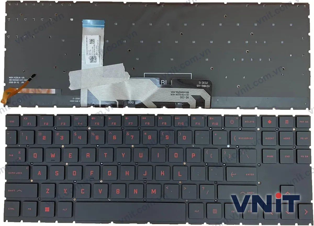 Bàn phím Laptop HP omen 15-EK 15-EN 16-B 16-C 16-K 16-N (Có đèn nền) (Màu đỏ)