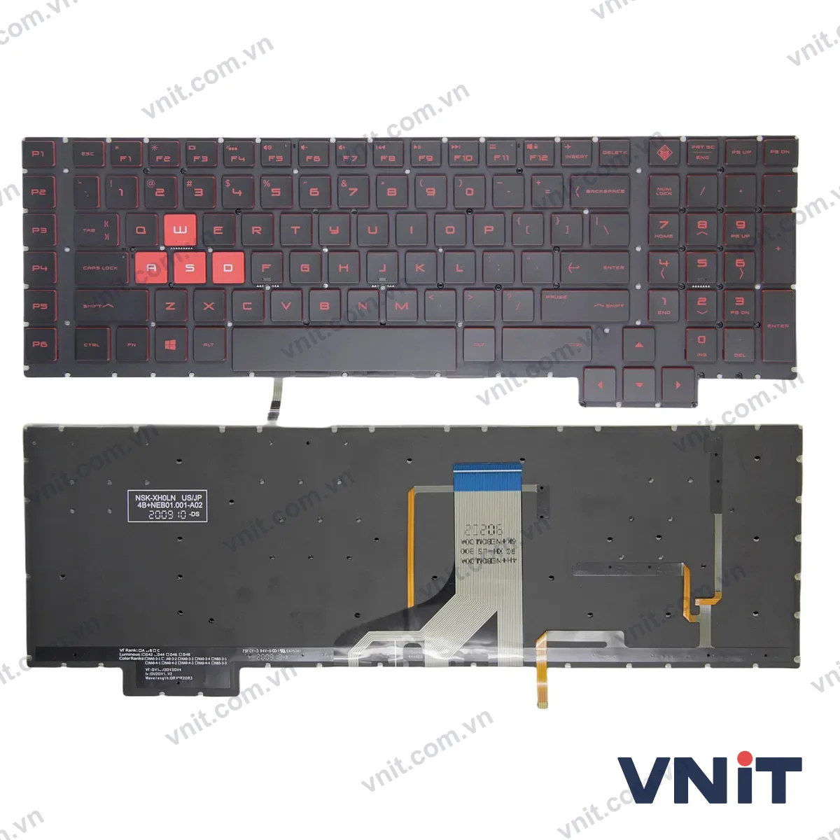 Bàn phím Laptop HP omen 17-AN, 17T-AN, TPN-Q195 (Có đèn nền) (Màu đỏ)