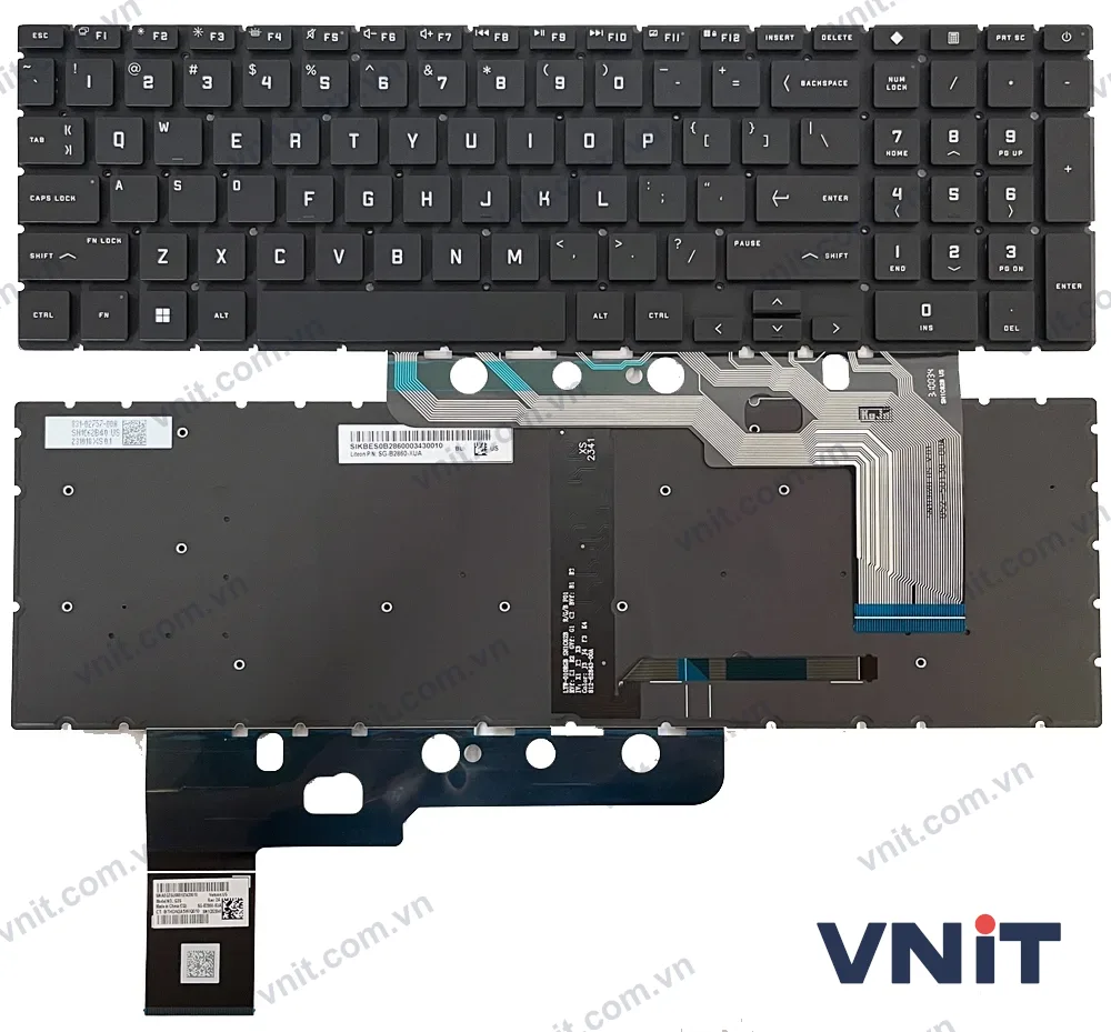 Bàn phím Laptop HP omen Gaming 17-DB, 17Z-DB, RGB (Có đèn nền) (Màu đen)