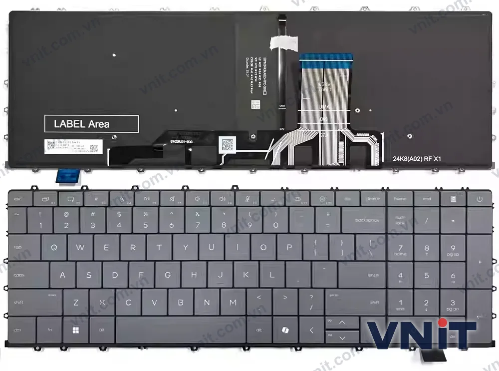 Bàn phím Laptop HP OmniBook X 17.3 inch, 17-dd (Có đèn nền) (Màu xám)