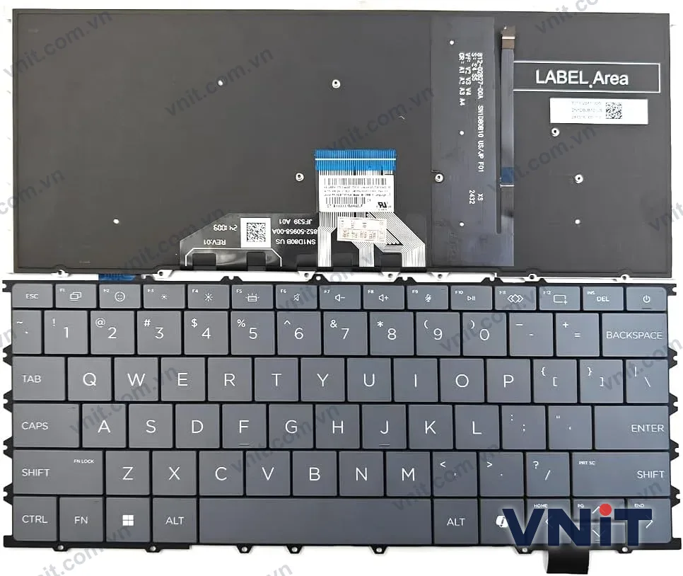 Bàn phím Laptop HP OmniBook X Flip 14-FK, 14Z-FK, 14-FM, 14Z-FM, 16-AS, 16-AR, 16-BE, 2-in-1 (Có đèn nền) (Màu xám)