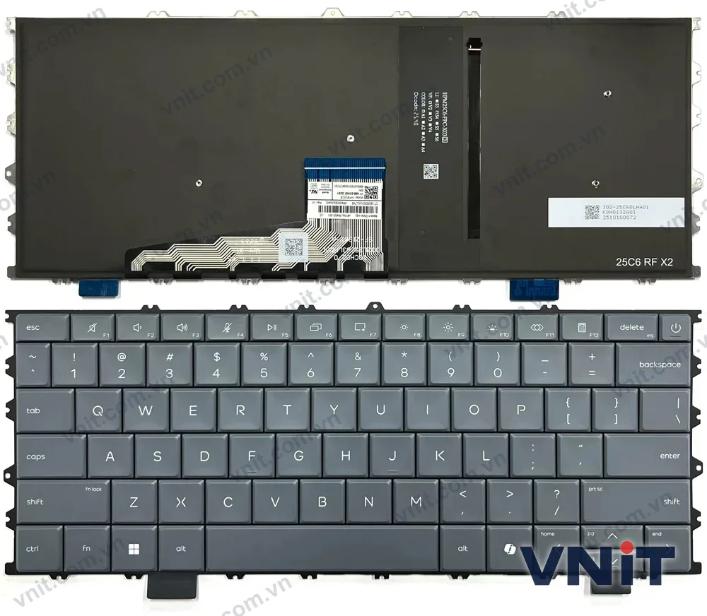 Bàn phím Laptop HP OmniBook X Flip 14 inch 2-in-1, 14-kc, 14z-kc, OmniBook Ultra 14 inch, 14-kd, 14t-kd, - (Có đèn nền) (Màu xám)