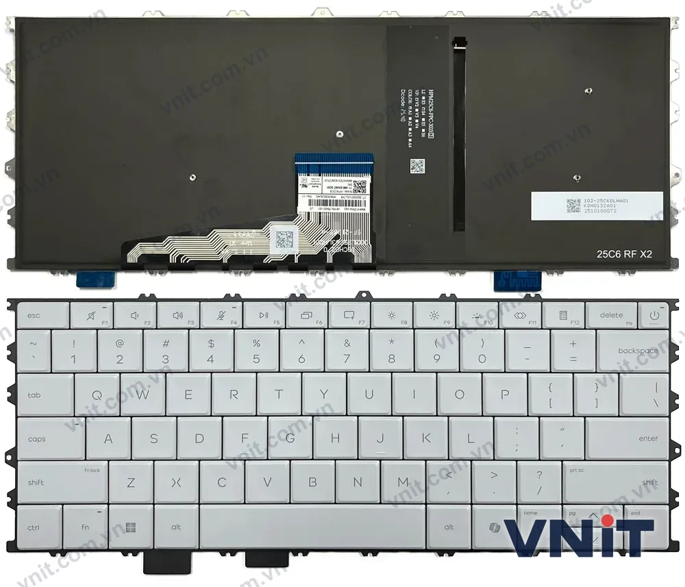 Bàn phím Laptop HP OmniBook X Flip 14 inch 2-in-1, 14-kc, 14z-kc, OmniBook Ultra 14 inch, 14-kd, 14t-kd (Có đèn nền) (Màu trắng)
