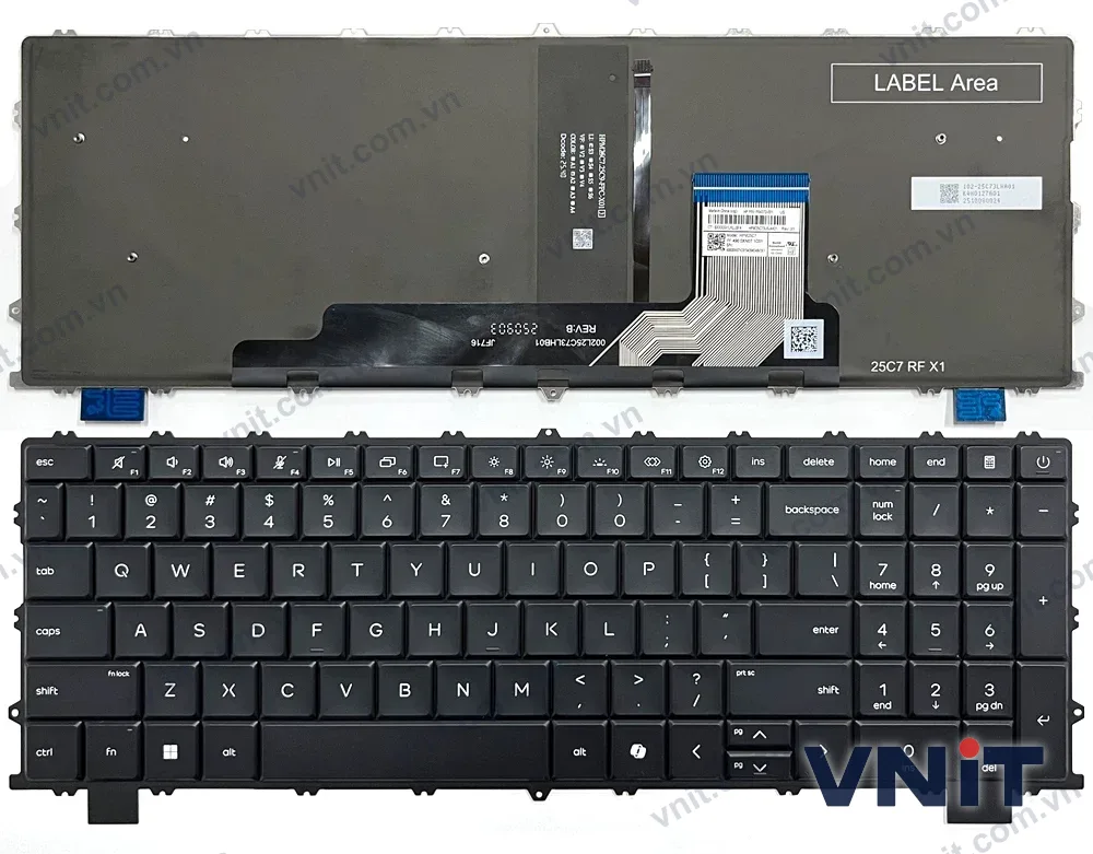 Bàn phím Laptop HP OmniBook X Flip 2-in-1 16t-cb 16z-cc (Có đèn nền) (Màu đen)