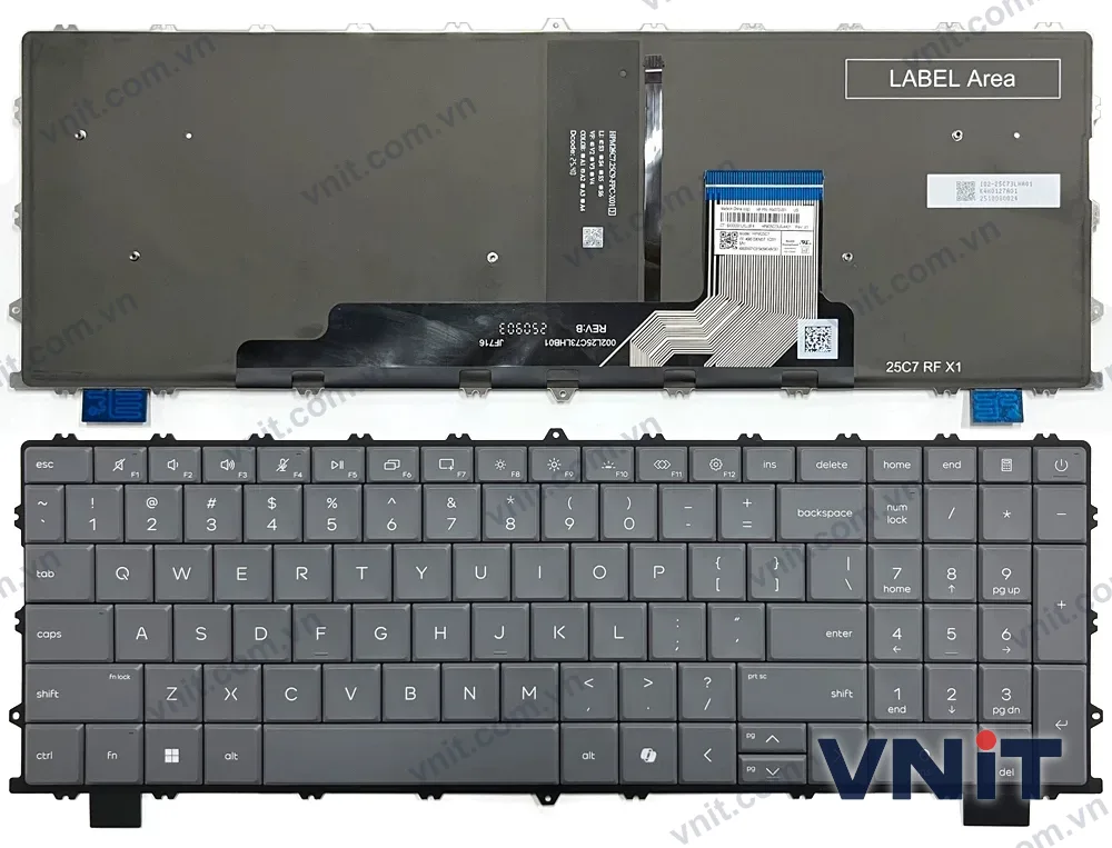 Bàn phím Laptop HP OmniBook X Flip 2-in-1 16t-cb 16z-cc (Có đèn nền) (Màu xám)