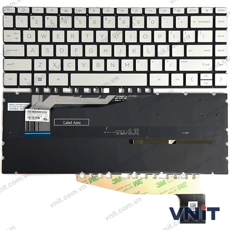 Bàn phím Laptop HP Pavilion 13-BE, 14-EH, 14-EY, 14-EW, F1 smile (Có đèn nền) (Màu bạc)