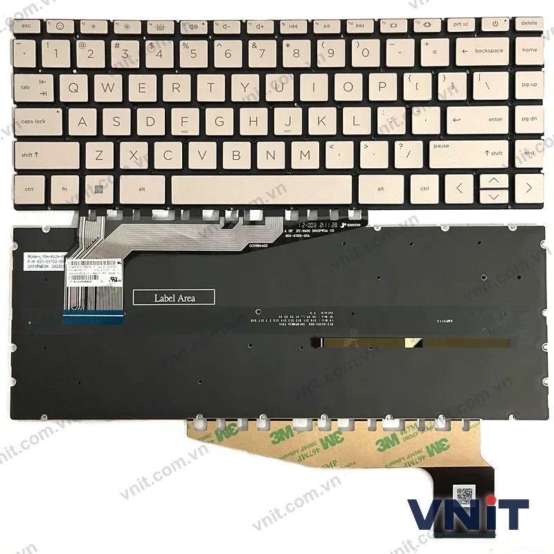 Bàn phím Laptop HP Pavilion 13-BE, 14-EH, 14-EY, 14-EW, F1 smile (Có đèn nền) (Màu vàng)