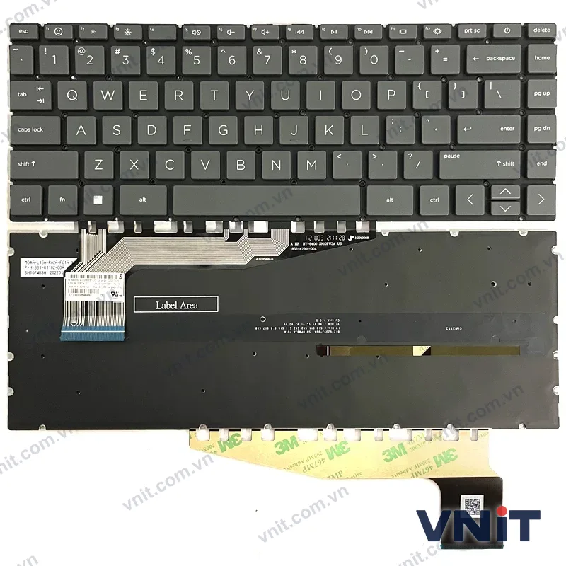 Bàn phím Laptop HP Pavilion 13-BE, 14-EH, 14-EY, 14-EW, F1 smile (Có đèn nền) (Màu xám)
