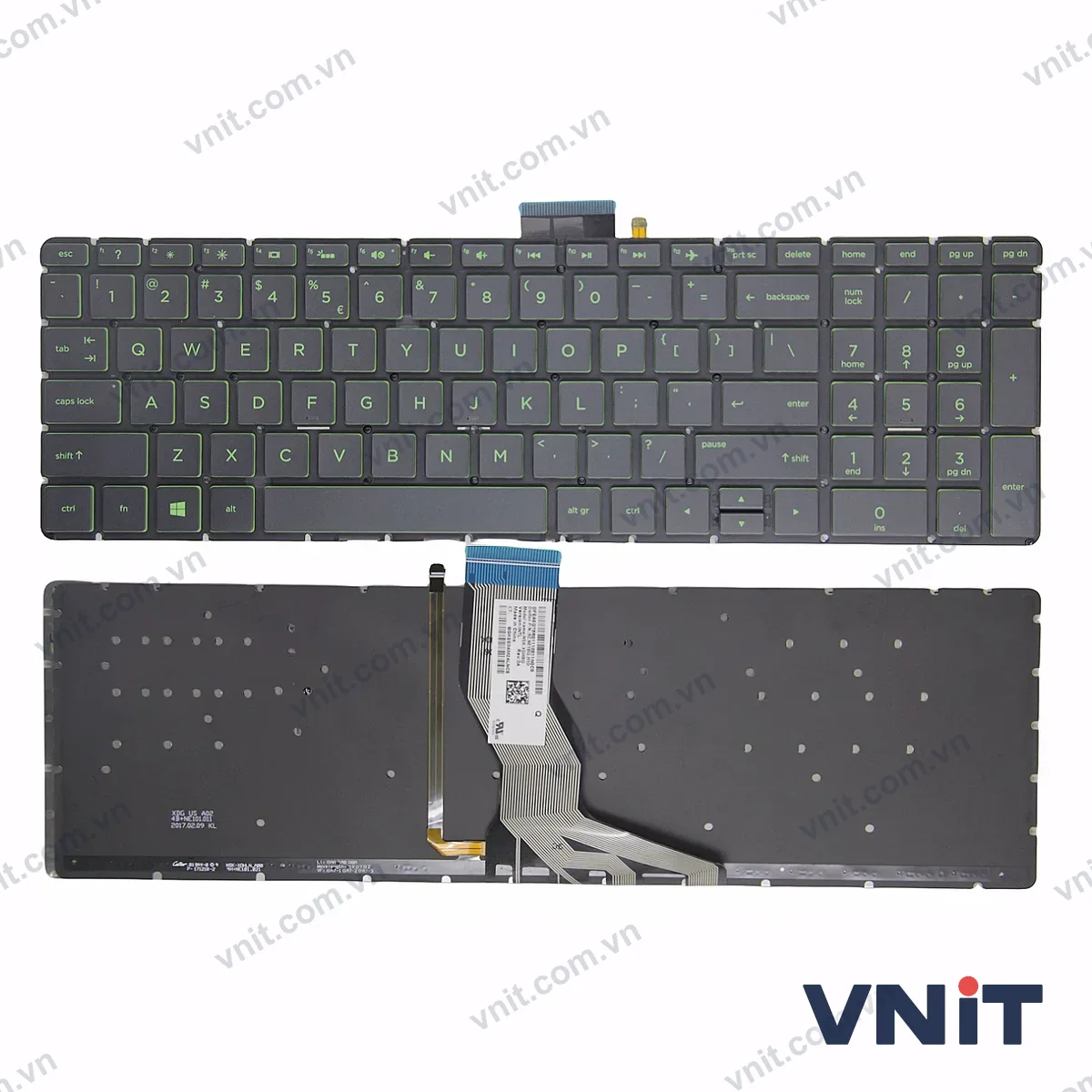 Bàn phím Laptop HP Pavilion 15-BS 15-BR 15-BW 15T-BR 15Q-BU 15T-BS 15Z-BW (Có đèn nền) (Màu xanh lá)