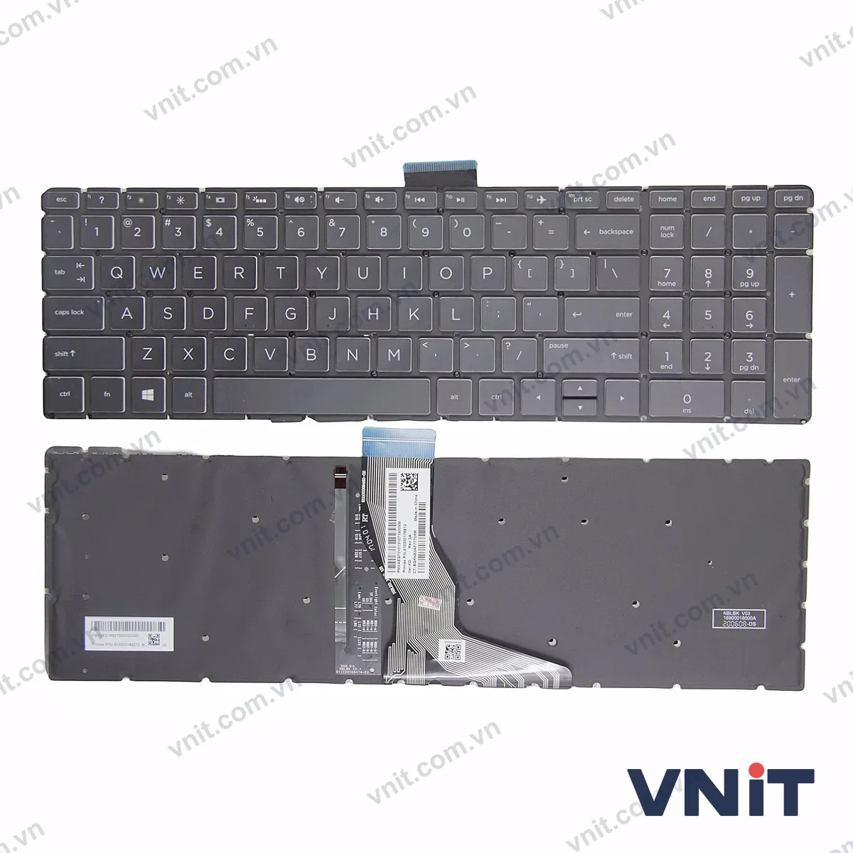 Bàn phím Laptop HP Pavilion 15-BS 15-BR 15-BW 15T-BR 15Q-BU 15T-BS 15Z-BW Crystal keycap (Có đèn nền) (Màu đen)