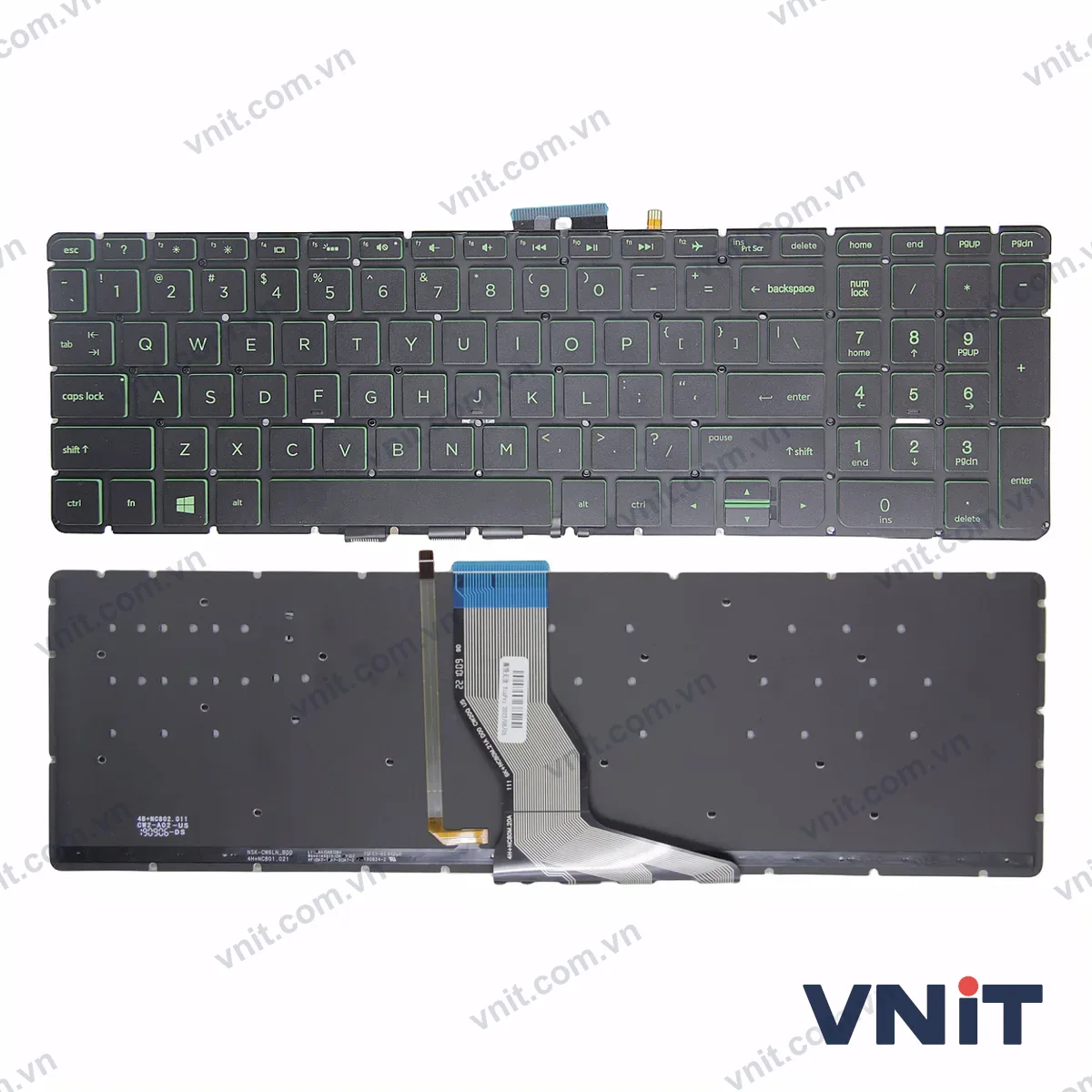 Bàn phím Laptop HP Pavilion 17-G 17T-G 17Z-G (Có đèn nền) (Màu xanh lá)