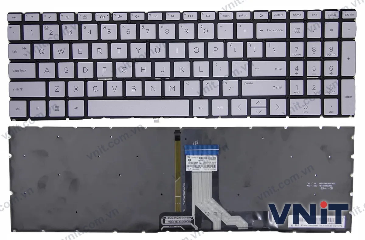 Bàn phím Laptop HP Pavilion Plus 16-AB, 16T-AB, 16-AB0000, 16-AB1000, F1 question (Có đèn nền) (Màu bạc)