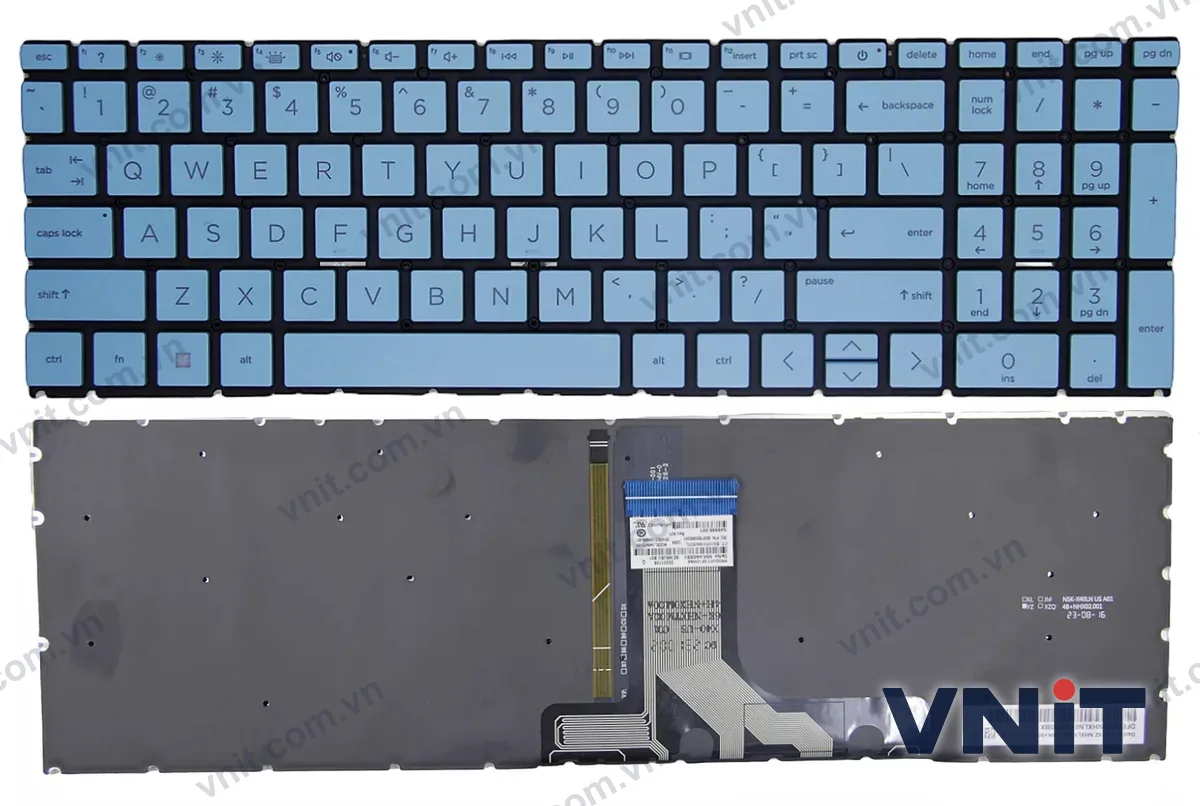 Bàn phím Laptop HP Pavilion Plus 16-AB, 16T-AB, 16-AB0000, 16-AB1000, F1 question (Có đèn nền) (Màu xanh)
