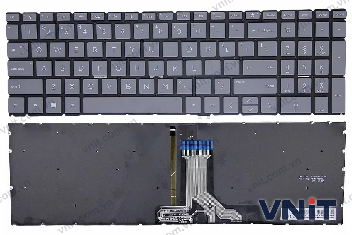 Bàn phím Laptop HP Pavilion Plus 16-AB, 16T-AB, 16-AB0000, 16-AB1000, F1 question (Có đèn nền) (Màu xám)