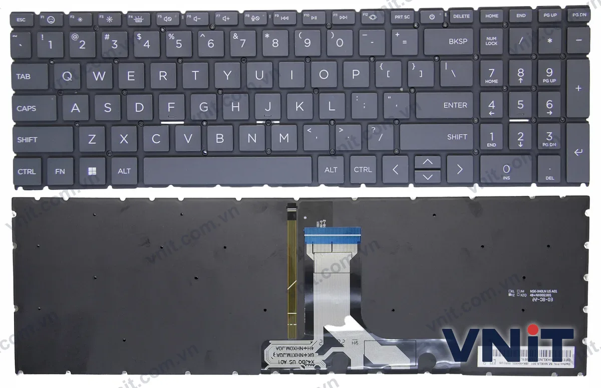 Bàn phím Laptop HP Pavilion Plus 16-AB, 16T-AB, 16-AB0000, 16-AB1000, F1 smile (Có đèn nền) (Màu đen)