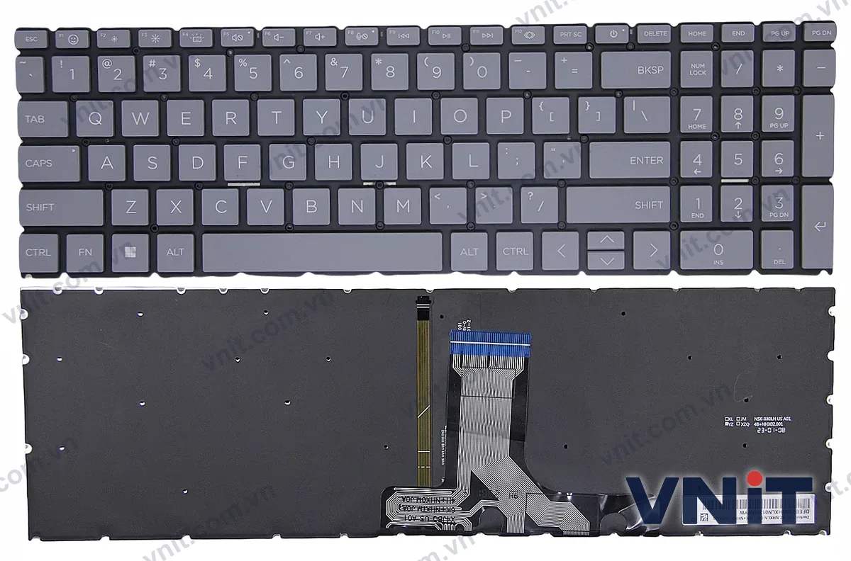Bàn phím Laptop HP Pavilion Plus 16-AB, 16T-AB, 16-AB0000, 16-AB1000, F1 smile (Có đèn nền) (Màu xám)