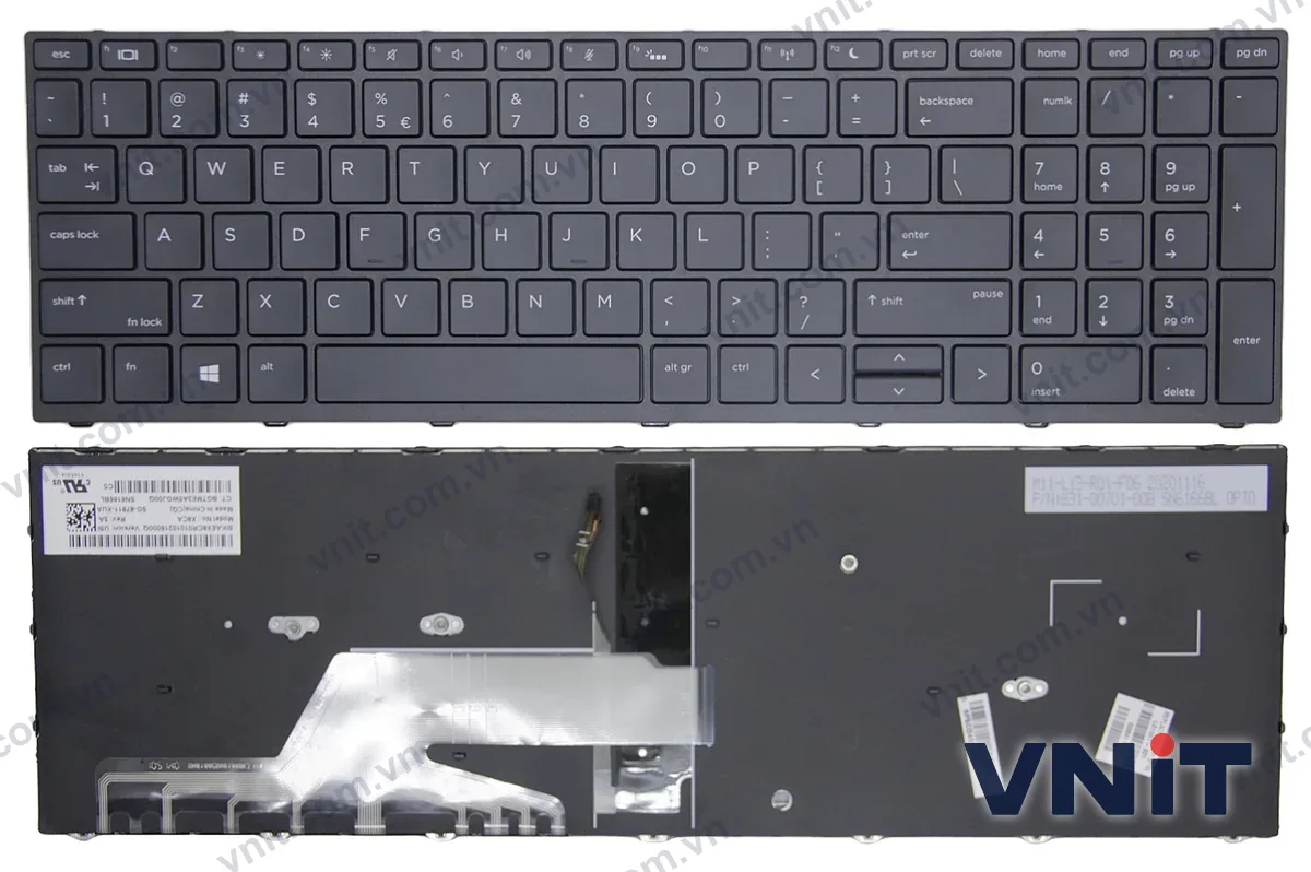 Bàn phím Laptop HP Probook 450 G5, 455 G5, 470 G5, 650 G4, 650 G5, frame (Có đèn nền) (Màu đen)
