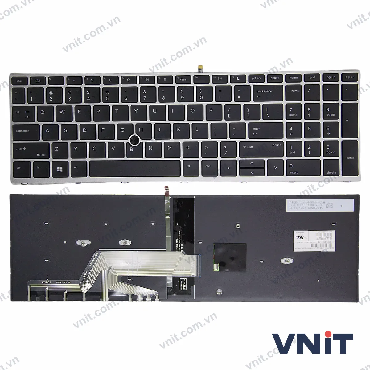 Bàn phím Laptop HP Probook 450 G5 455 G5 470 G5 650 G4 650 G5 frame trackpoint (Có đèn nền) (Màu bạc)