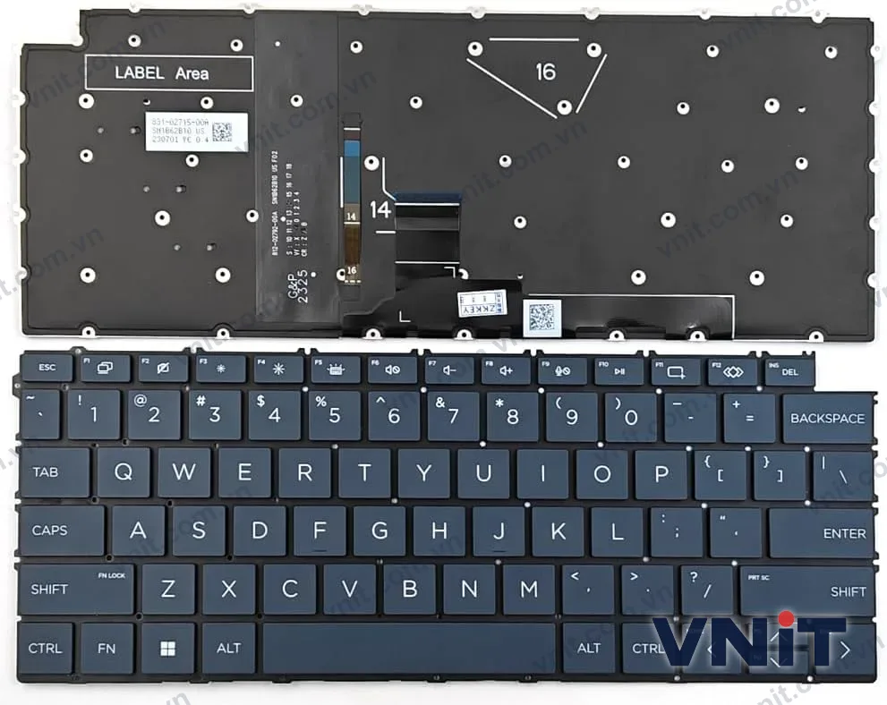 Bàn phím Laptop HP Spectre 14-EU, 16-AA, TPN-Q292 (Có đèn nền) (Màu xanh)