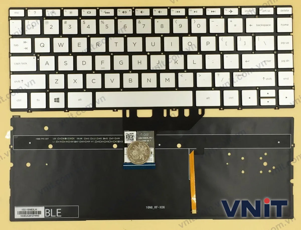 Bàn phím Laptop HP Spectre x360 13-W 13-AC 13-AD 13-AE (Có đèn nền) (Màu bạc)
