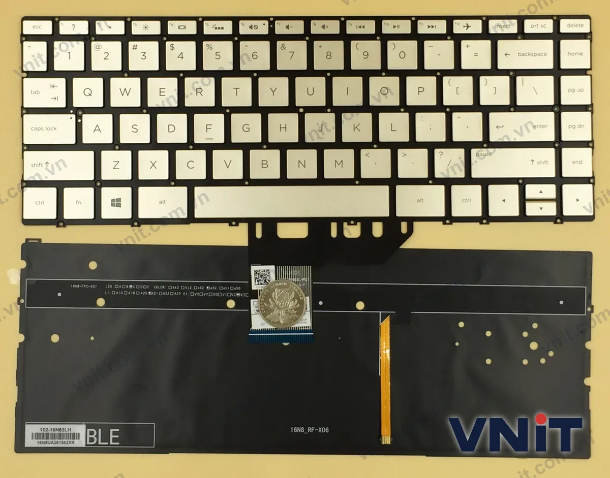 Bàn phím Laptop HP Spectre x360 13-W, 13-AC, 13-AD, 13-AE (Có đèn nền) (Màu vàng)