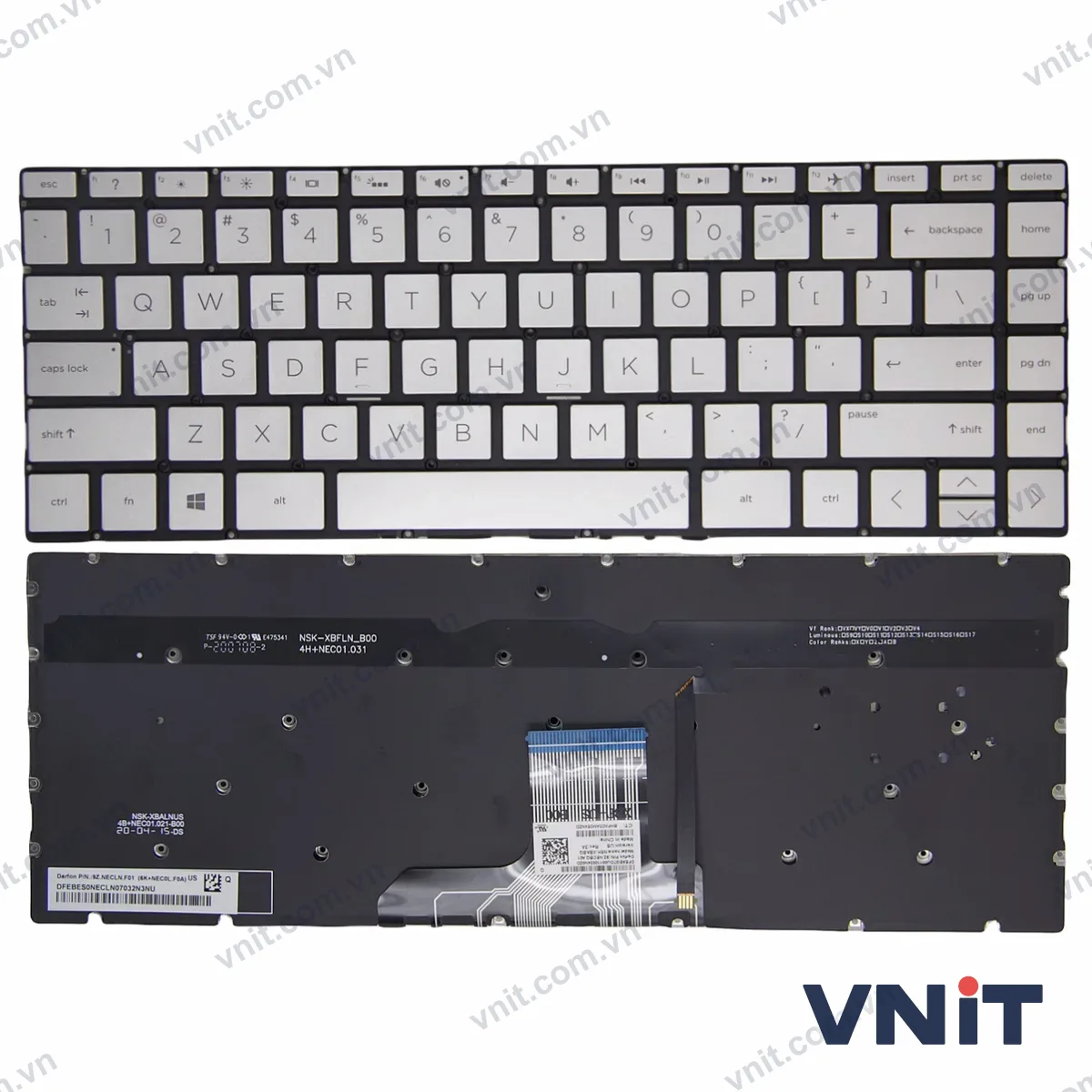 Bàn phím Laptop HP Spectre x360 13T-AP 13T-AQ 13Z-AR 13T-AC 13T-AD (Có đèn nền) (Màu bạc)
