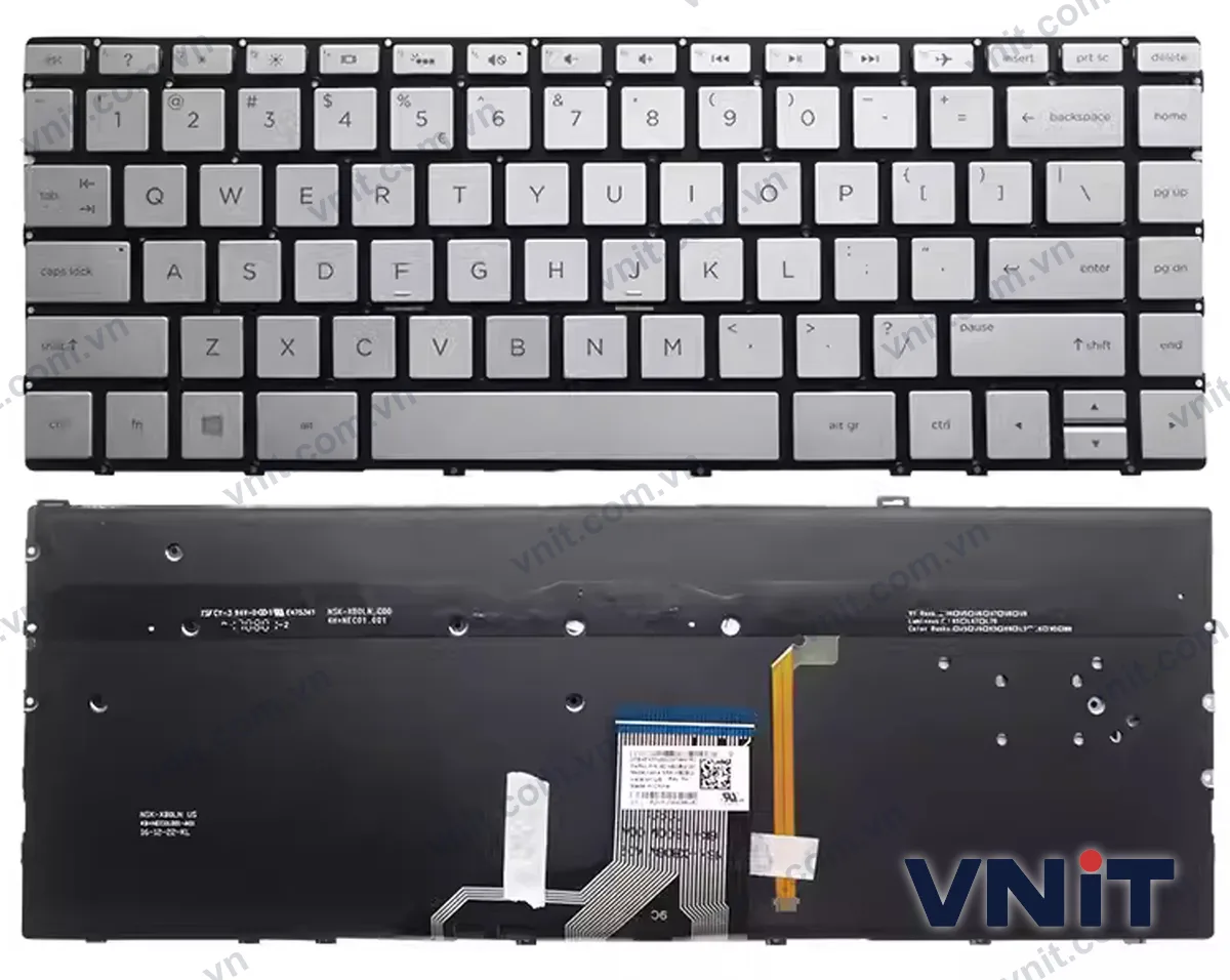 Bàn phím Laptop HP Spectre X360 15-BL, 15-BL112DX, 15-BL012DX, TPN-Q179 (Có đèn nền) (Màu bạc)