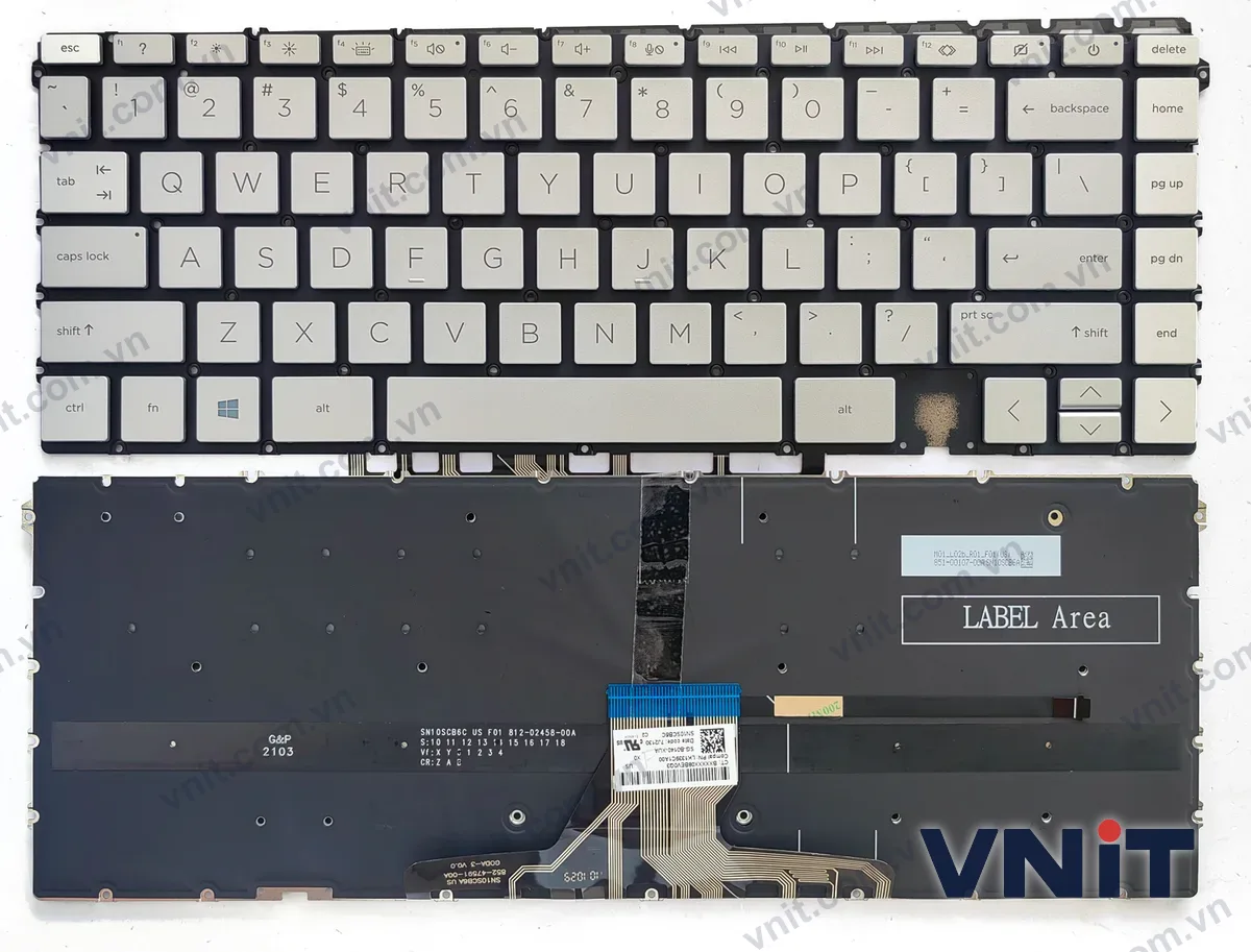 Bàn phím Laptop HP Spectre x360 16-F 16T-F TPN-C154 2-in-1 (Có đèn nền) (Màu bạc)