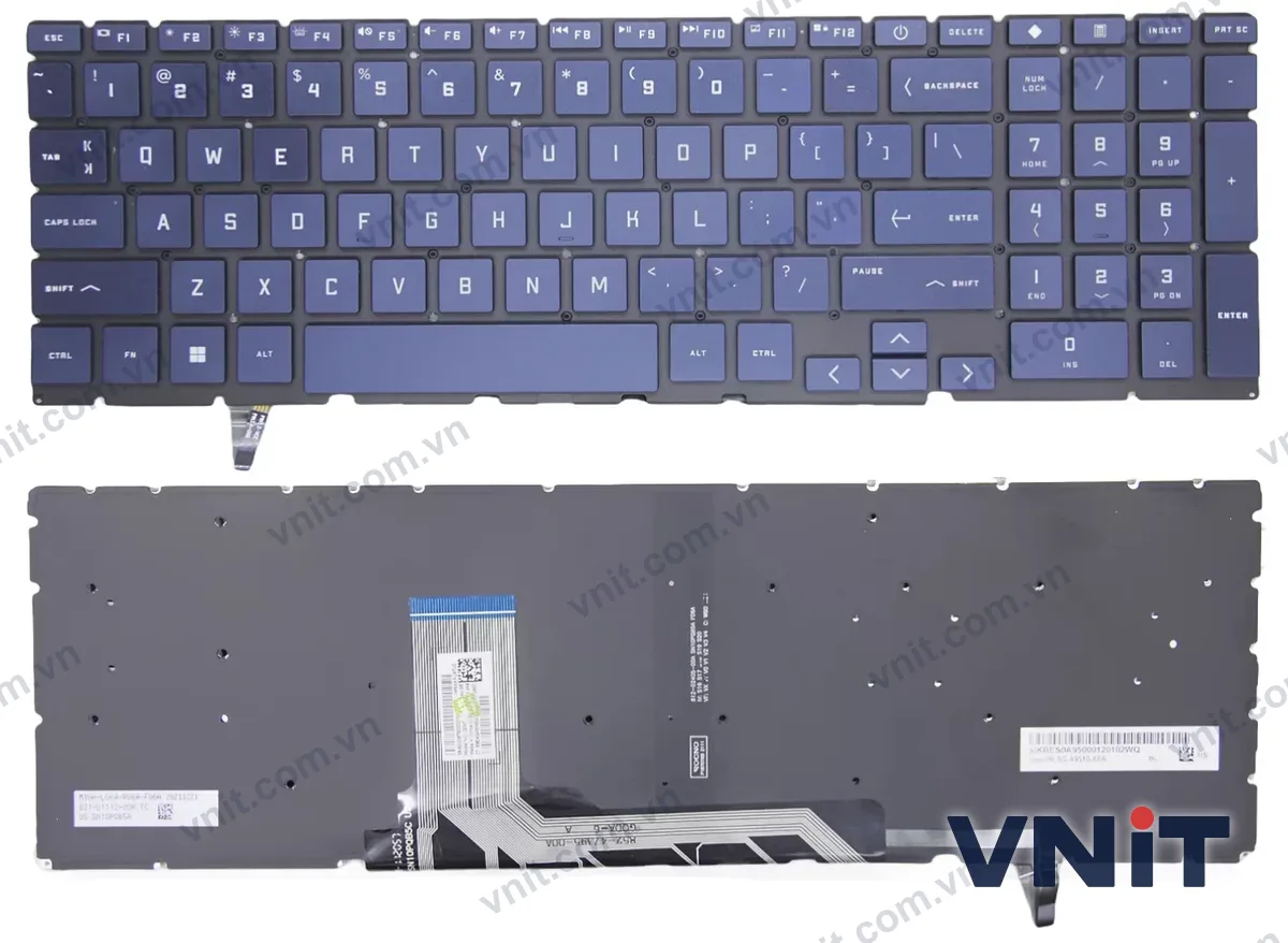 Bàn phím Laptop HP Victus 16-D, 16-E, 16T-D, 16-R, 15-FA, 15T-FA, 15-FB, 15Z-FB (Có đèn nền) (Màu xanh)