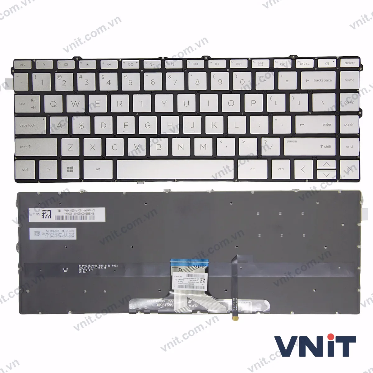 Bàn phím Laptop HP X360 14-DW, 14-DV, 14-DY, 13-BB, 13T-BB, 14M-DW, 14T-DW, 14M-DY, 14Q-DY, 14T-DY (Có đèn nền) (Màu bạc)
