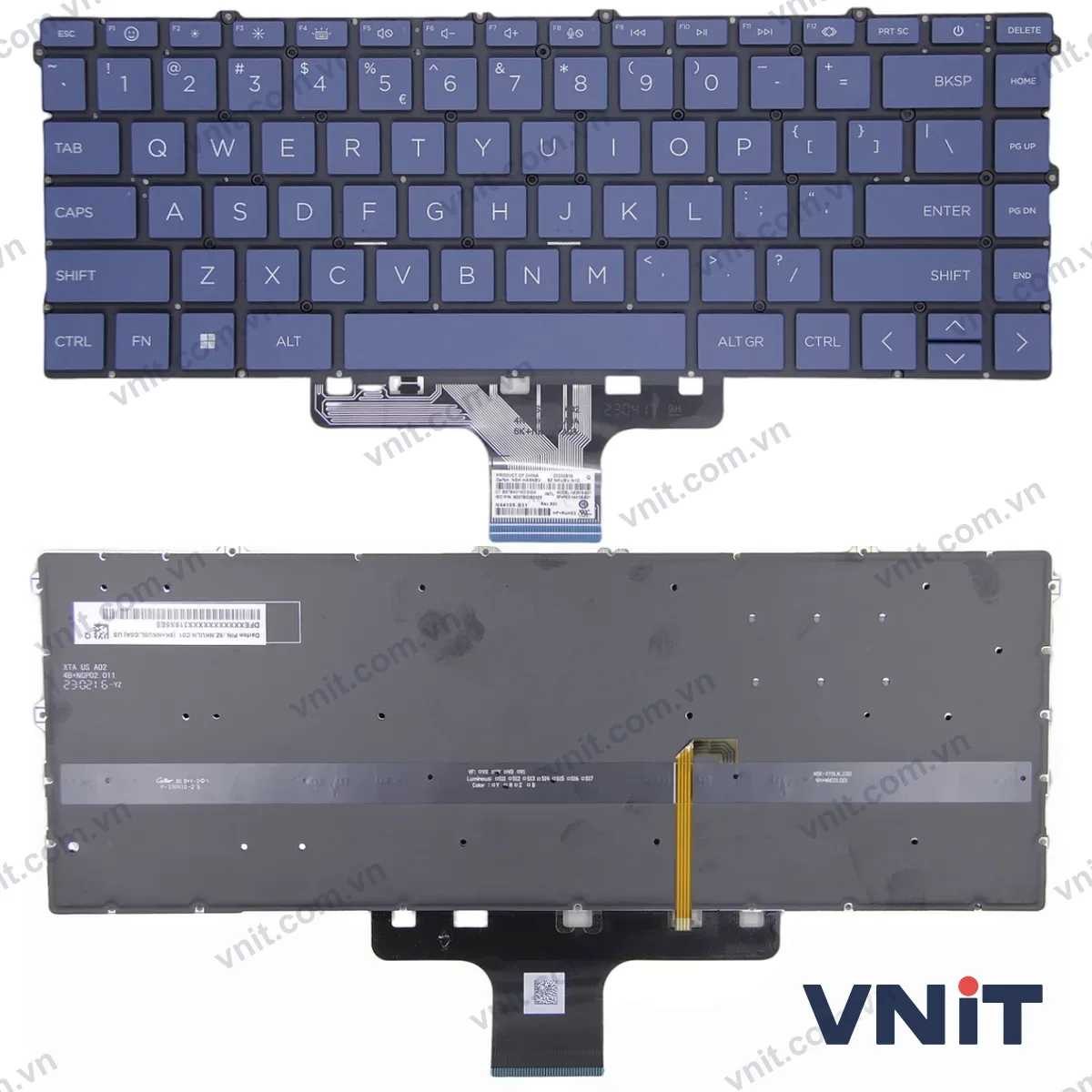 Bàn phím Laptop HP X360 14-DW, 14-DV, 14-DY, 13-BB, 13T-BB, 14M-DW, 14T-DW, 14M-DY, 14Q-DY, 14T-DY, F1 smile (Có đèn nền) (Màu xanh)