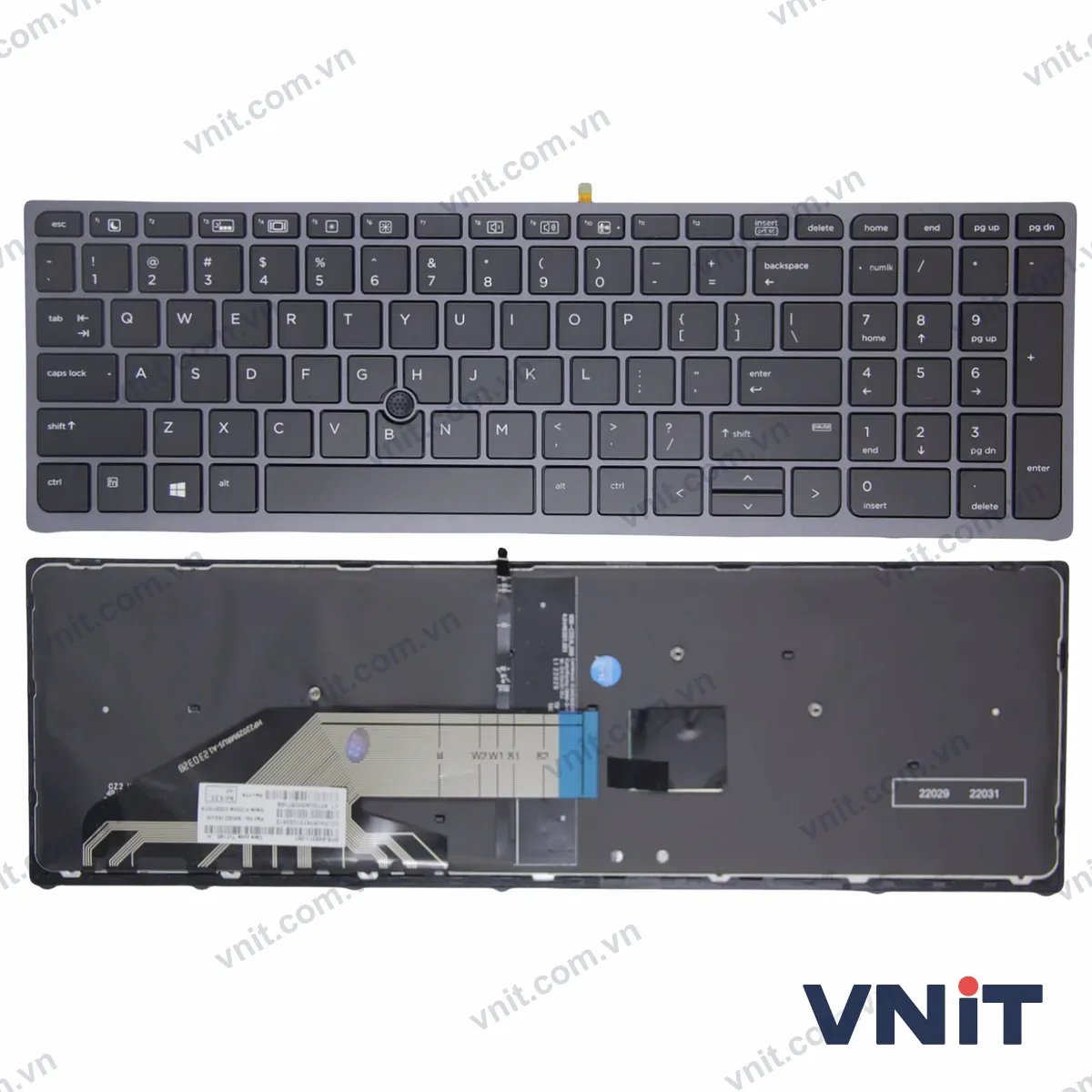 Bàn phím Laptop HP ZBOOK 15 G3 15 G4 ZBOOK 17 G3 17 G4 frame trackpoint (Có đèn nền) (Màu xám)