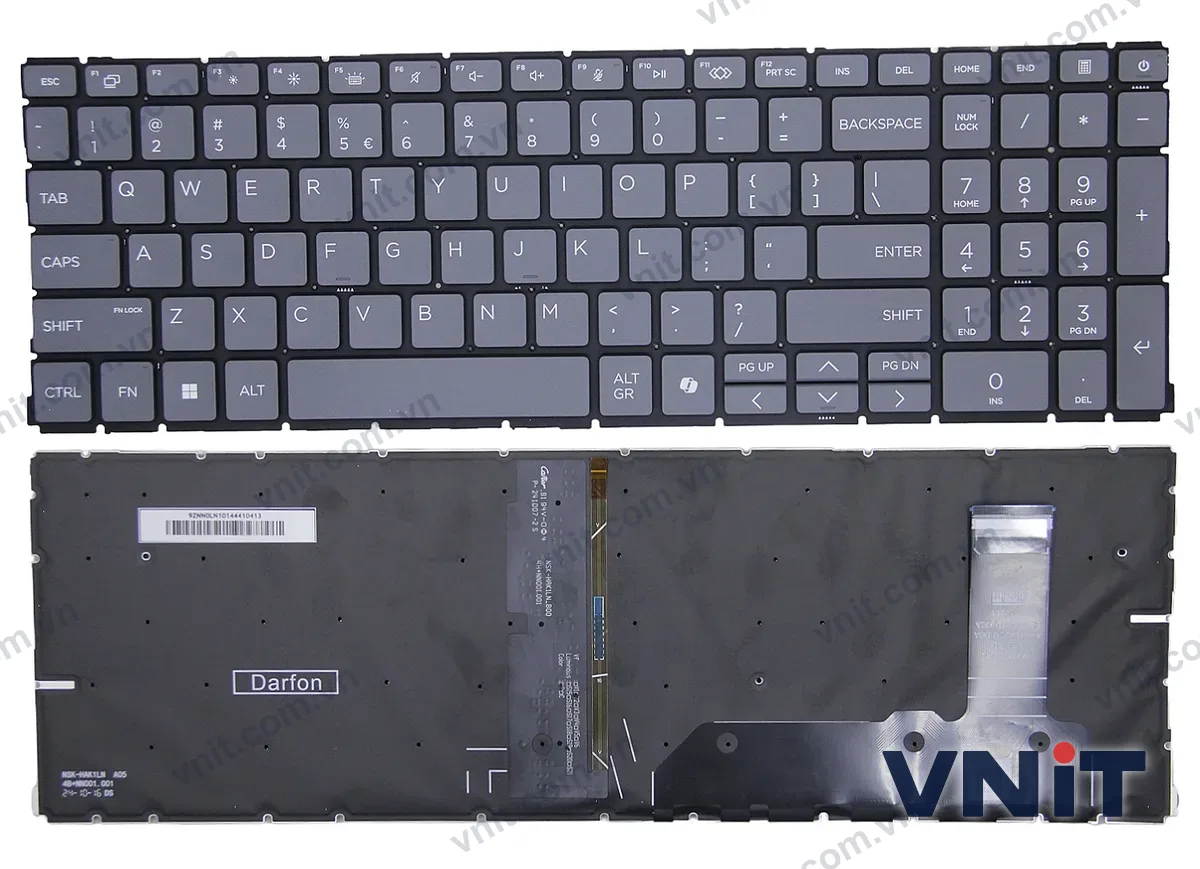 Bàn phím Laptop HP ZBook Power 16 G10, ZBook Power 16 G11, HSN-Q40C, AI (Có đèn nền) (Màu đen)