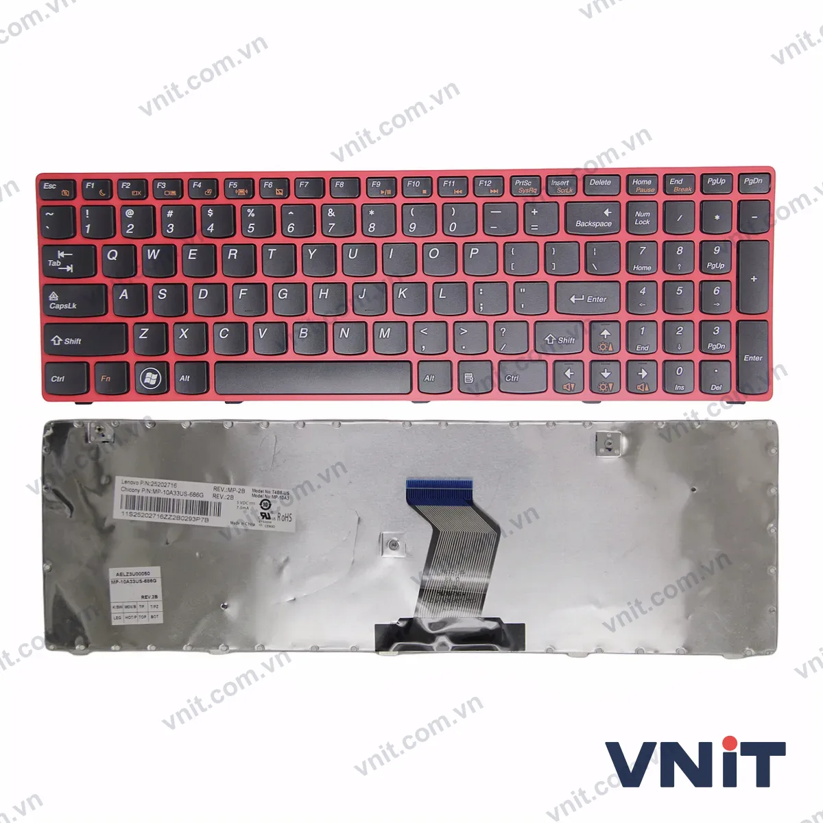 Bàn phím Laptop Lenovo G580 G590 Z580 Z585 G585 G780 frame (Màu đỏ)
