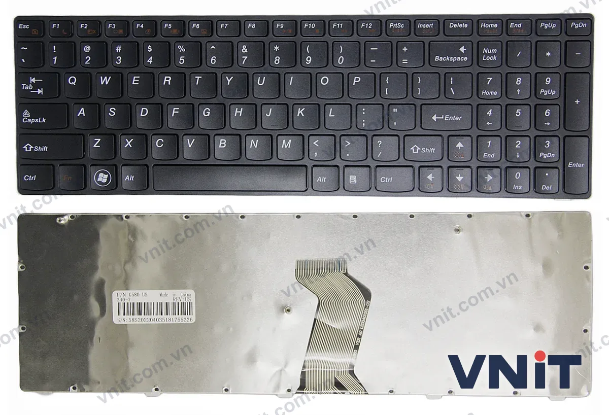 Bàn phím Laptop Lenovo G580 G590 Z580 Z585 G585 G780 frame OEM (Màu đen)
