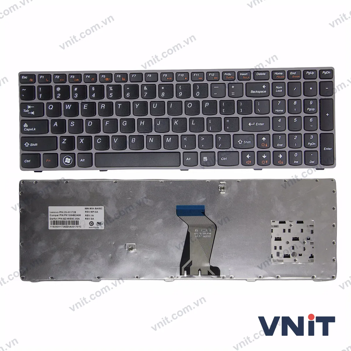 Bàn phím Laptop Lenovo Ideadpad Y570 frame (Màu xám)