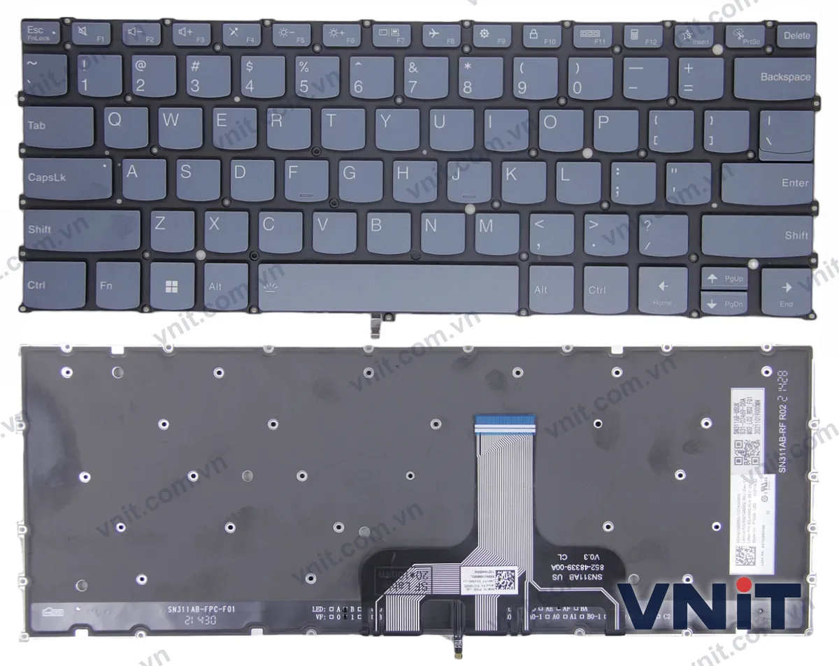 Bàn phím Laptop Lenovo IdeaPad 1 14ALC7 14AMN7 14IAU7 14IGL7 (Có đèn nền) (Màu xanh)